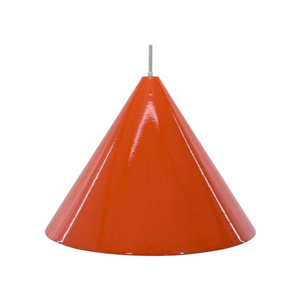 Suspension de Arne Jacobsen pour Louis Poulsen,  édition original émaillée orange, Billiard Pendant Lamp,1950