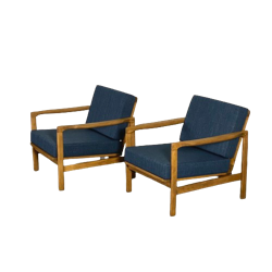 Paire de fauteuils bleu vintage, 1960